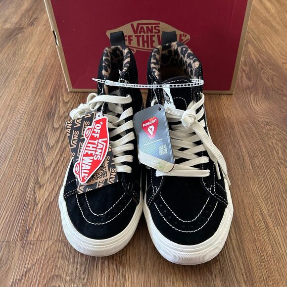 VANS MTE sk8-hi top insulated waterproof black suede animal print boots 7.5 new - Picture 2 of 8